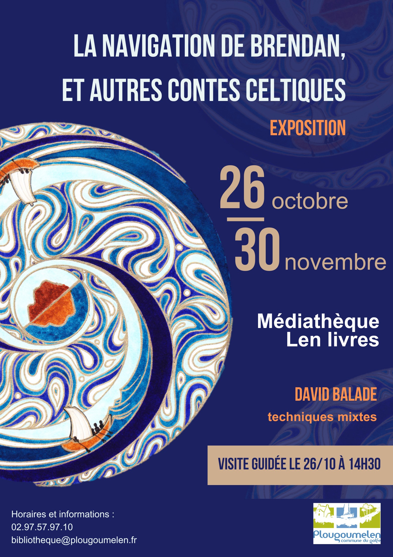 Affiche Exposition Navigation de Brendan a Plougoumelen novembre 2024